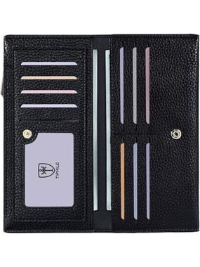 Ultra Slim Womens Wallet Leather RFID Bifold Credit Card Holder Travel Purse